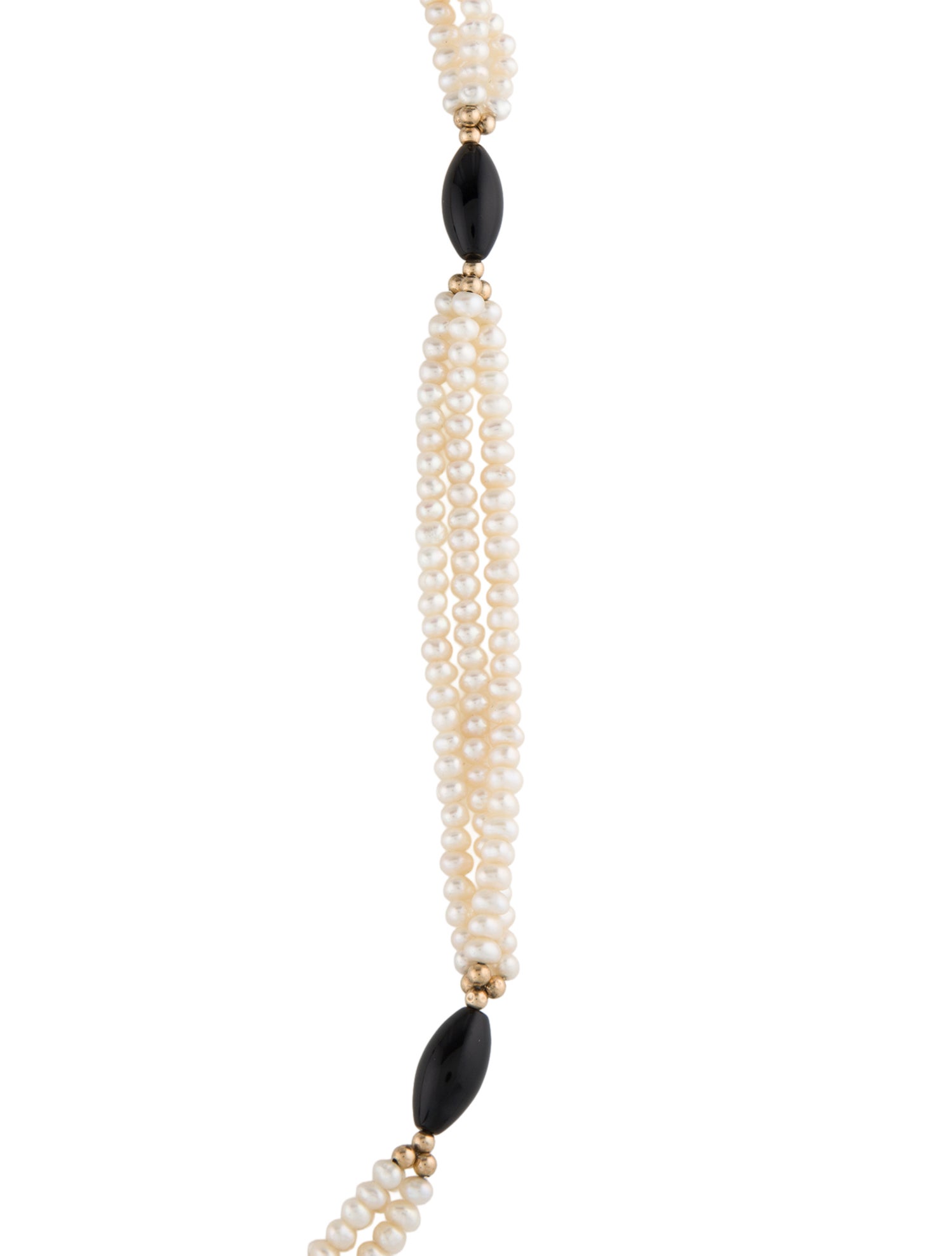 Necklace 14K Onyx & Pearl Necklace